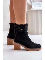 Zateplené dámské boty na podpatku černé model 21673989 - Boto Zateplené dámské boty na podpatku černé model 21673989 - Boto
