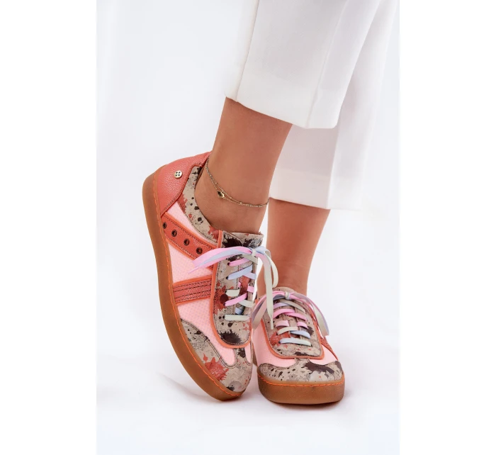 Dámské Kožené Tenisky Maciejka 06840-18 Oranžové