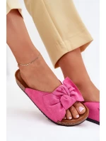 Dámské Sandály Na Korkové Podešvi S Mašlí Fuchsie model 21701455 - Boto Dámské Sandály Na Korkové Podešvi S Mašlí Fuchsie model 21701455 - Boto