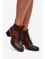 model 21712117 kožené kotníčkové boty na podpatku vyhřívané čokoládové - Zazoo model 21712117 kožené kotníčkové boty na podpatku vyhřívané čokoládové - Zazoo