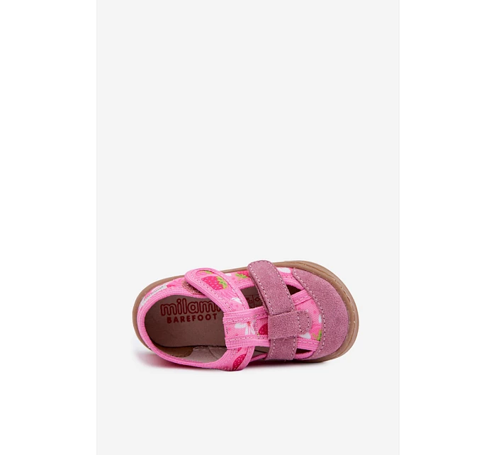 Dětské pantofle Barefoot Růžové model 22101047 - Milami Dětské pantofle Barefoot Růžové model 22101047 - Milami