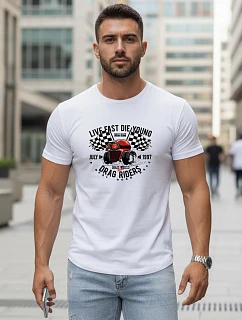 Tshirt męski z nadrukiem biały model 22194487 - FashionStreet
