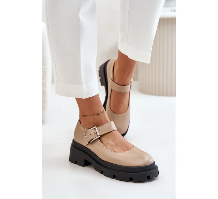 Dámské Polobotky S Přezkou Béžové model 21671120 - Boto