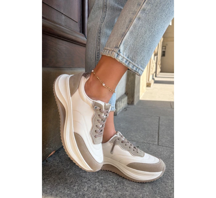 Dámské Semišové Tenisky Na Platformě Big Star RR274A344 HI-POLY SYSTEM Béžové Dámské Semišové Tenisky Na Platformě Big Star RR274A344 HI-POLY SYSTEM Béžové