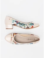 Luxusní dámské  lodičky vícebarevné na širokém podpatku