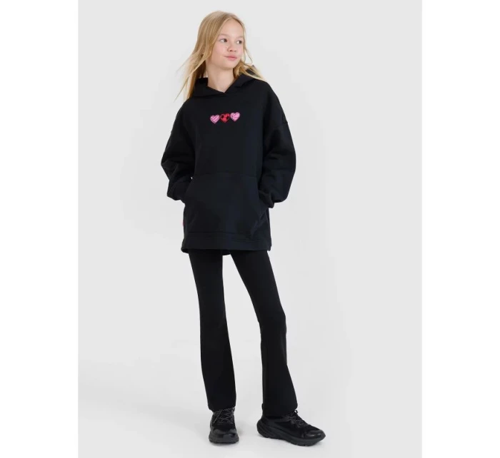Dívčí nepruhovaná mikina s kapucí 4F 4FJRSS25TSWSF2235-20S