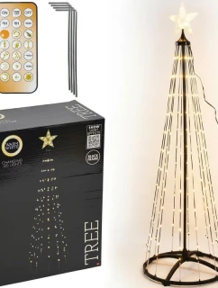 DEKORATIVNÍ VÁNOČNÍ STROMEK 550LED TEPLÁ BÍLÁ 300CM ČERNÁ