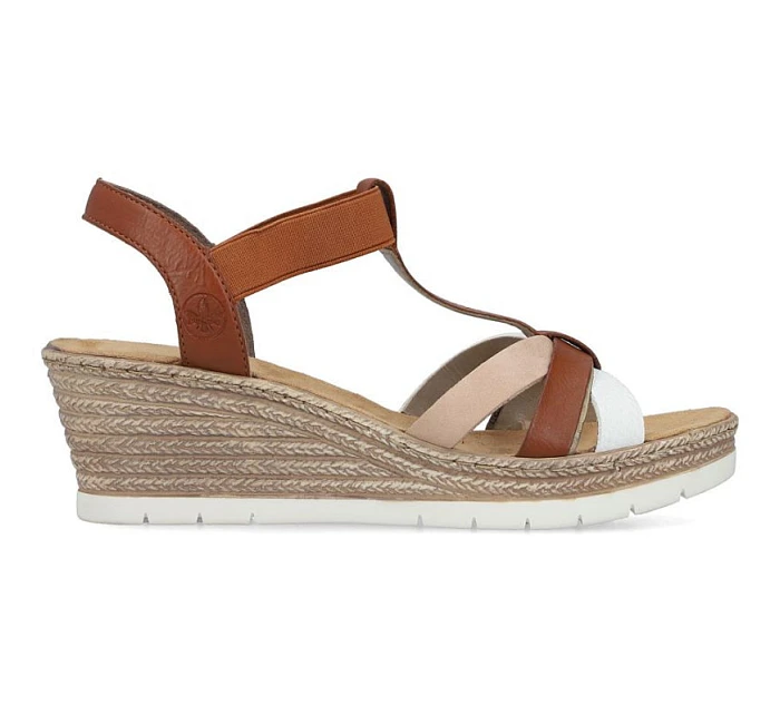 Sandały damskie na brązowe model 22087200 - Rieker Sandały damskie na brązowe model 22087200 - Rieker