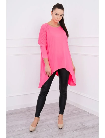 Oversize halenka růžová neonová