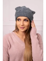 Dámská čepice tmavě šedá model 18752357 - K-Fashion Dámská čepice tmavě šedá model 18752357 - K-Fashion
