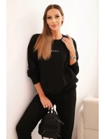 Dámská bavlněná souprava s potiskem Minimal černý Dámská bavlněná souprava s potiskem Minimal černý