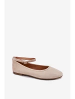 Eko Semišové Baletky S Páskem A Přezkou Béžové model 21698991 - Boto
