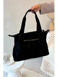 Kožená semišová kabelka s kapsami černá model 21728409 - Boto