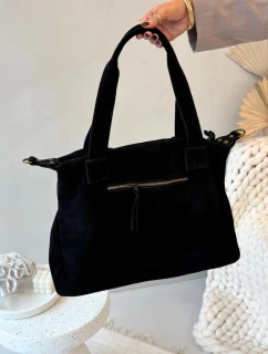 Kožená semišová kabelka s kapsami černá model 21728409 - Boto