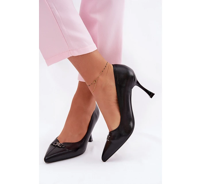 Podpatky s ozdobným detailem Vinceza 62291 Černé