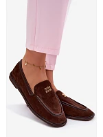 Dámské ploché mokasíny model 22100012 Čokoládové - VINCEZA