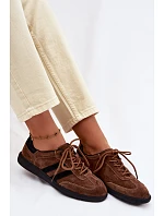 Kožené semišové dámské tenisky hnědé model 22100244 - Boto Kožené semišové dámské tenisky hnědé model 22100244 - Boto