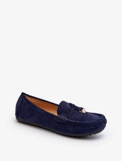 Dámské semišové klasické mokasíny tmavě modrá Ontala