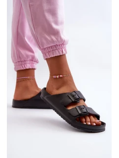 Dámské pěnové pantofle s přezkami Černá Luciene