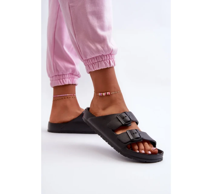 Dámské pěnové pantofle s přezkami Černá Luciene Dámské pěnové pantofle s přezkami Černá Luciene