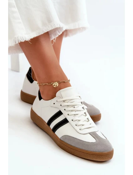 Dámské kožené nízké tenisky Zazoo bílé Dámské kožené nízké tenisky Zazoo bílé