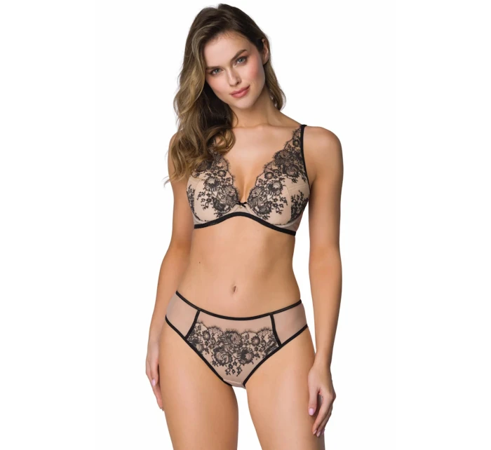 Dámská podprsenka Frances model 21817736 Béžová s černou - Mat