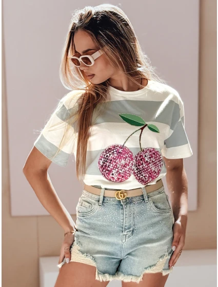 Dámské džínové šortky se zirkony LIKE A STAR modré FashionStreet SY0487