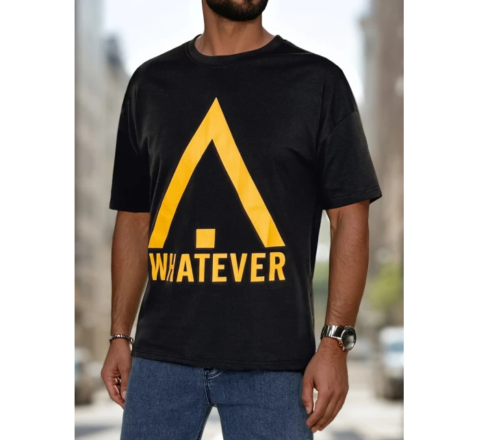 Pánské tričko s potiskem černé Dstreet RX5666