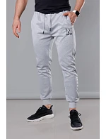 Světle šedé pánské teplákové kalhoty s potiskem model 18347910 - J.STYLE