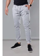 Světle šedé pánské teplákové kalhoty s potiskem model 18347910 - J.STYLE