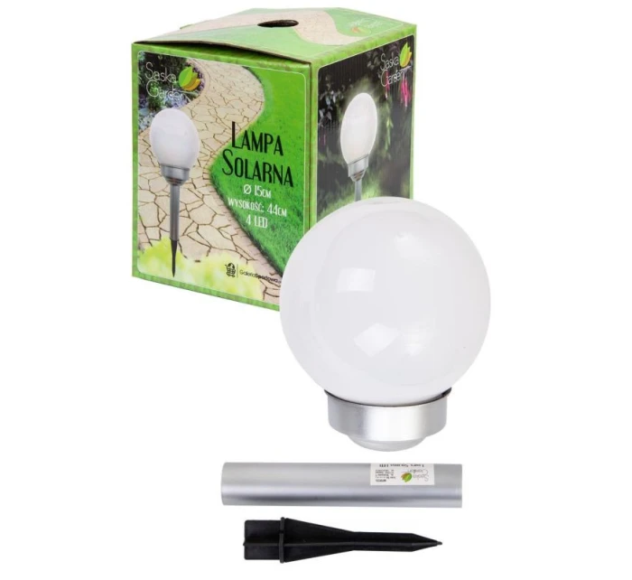LAMPA SOLARNA KULA MLECZNA 15x44CM