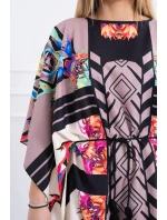 Netopýří šaty vázané v pase cappuccino Netopýří šaty vázané v pase cappuccino