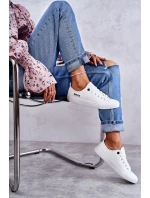 Dámské nízké kožené tenisky Big Star model 21594429 Bílé - Big Star Shoes Dámské nízké kožené tenisky Big Star model 21594429 Bílé - Big Star Shoes