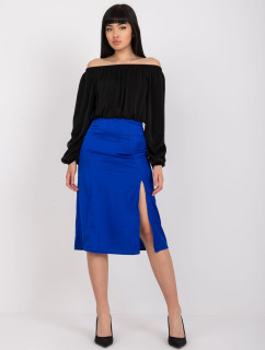 Kobaltová tužková sukně RUE PARIS s vysokým pasem