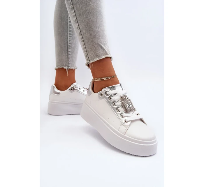 Bílé dámské tenisky s ozdobou Celedria Bílé dámské tenisky s ozdobou Celedria