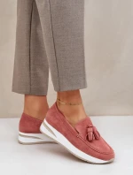 Mokasiny TQ2407 růžovo-bílé - Step in style