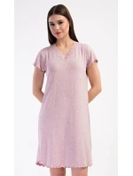 Dámská noční košile s krátkým rukávem model 21290625 - Vienetta Dámská noční košile s krátkým rukávem model 21290625 - Vienetta