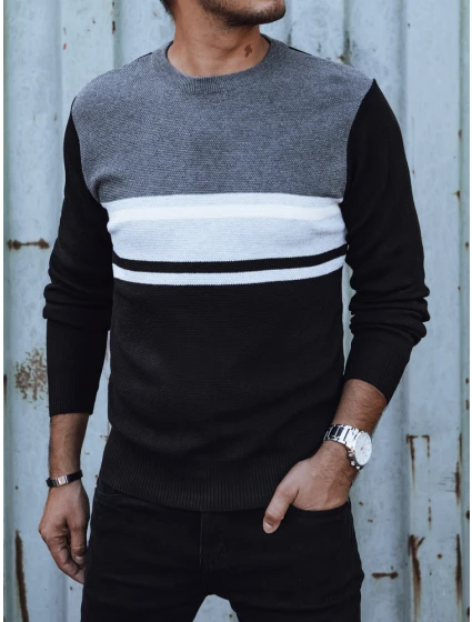 Pánský šedočerný svetr FashionStreet WX2206