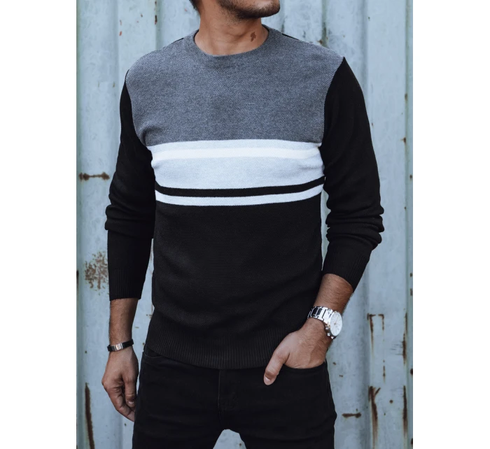 Pánský šedočerný svetr FashionStreet WX2206