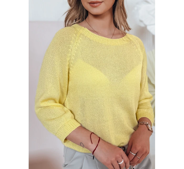 Dámský oversize svetr SOFTICAN žlutý FashionStreet MY2435