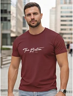 Tshirt męski bawełniany z nadrukiem The Boston bordowy model 22305502 - FashionStreet