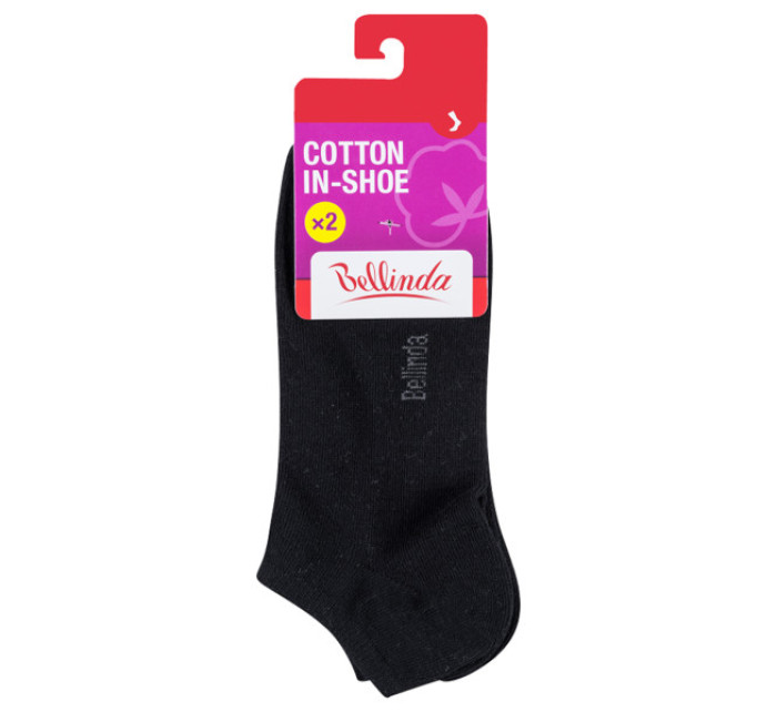 Dámské krátké ponožky 2 páry COTTON IN-SHOE SOCKS 2x - BELLINDA - černá