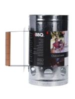 KOMÍNOVÝ PODPALOVAČ PRO GRILOVÁNÍ 27,5 CM VYSOKÝ S DŘEVĚNOU RUKOJETÍ