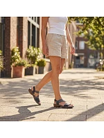Dámské kožené sandály na suchý zip tmavě modré Rieker 65964-12