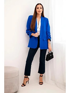 Bunda s klopou elegantní chrpově modrá