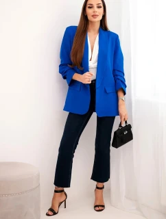 Bunda s klopou elegantní chrpově modrá