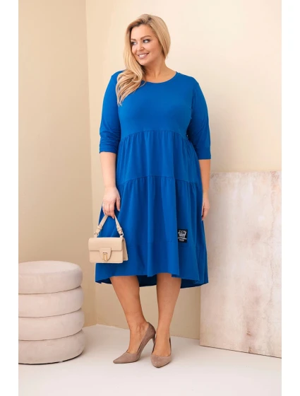 Dámská bavlněná sukýnka Plus Size s volány a ohrnutým rukávem model 21881265 - K-Fashion