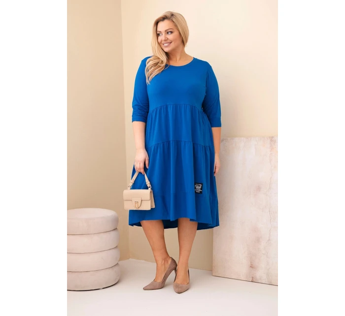 Dámská bavlněná sukýnka Plus Size s volány a ohrnutým rukávem model 21881265 - K-Fashion