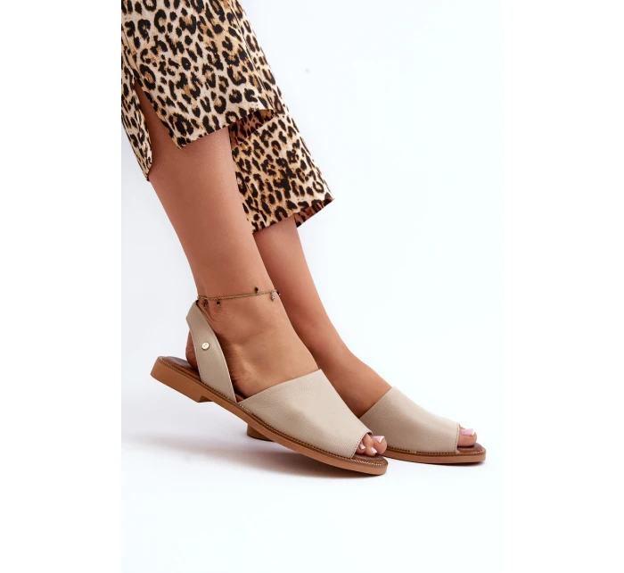 Kožené Sandály Bežové model 21661400 - Zazoo