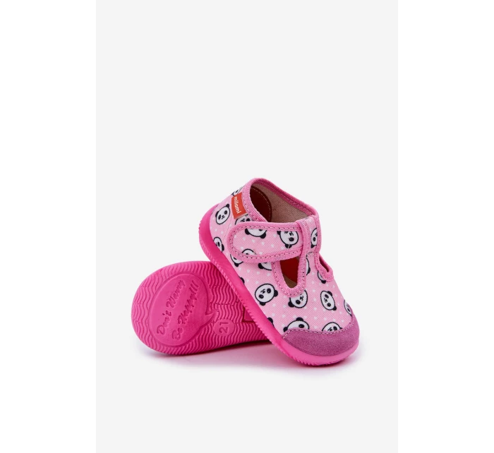 Pantofle Dětské Elastické Na Suchý Zipper S Růžové model 21682793 - Milami
